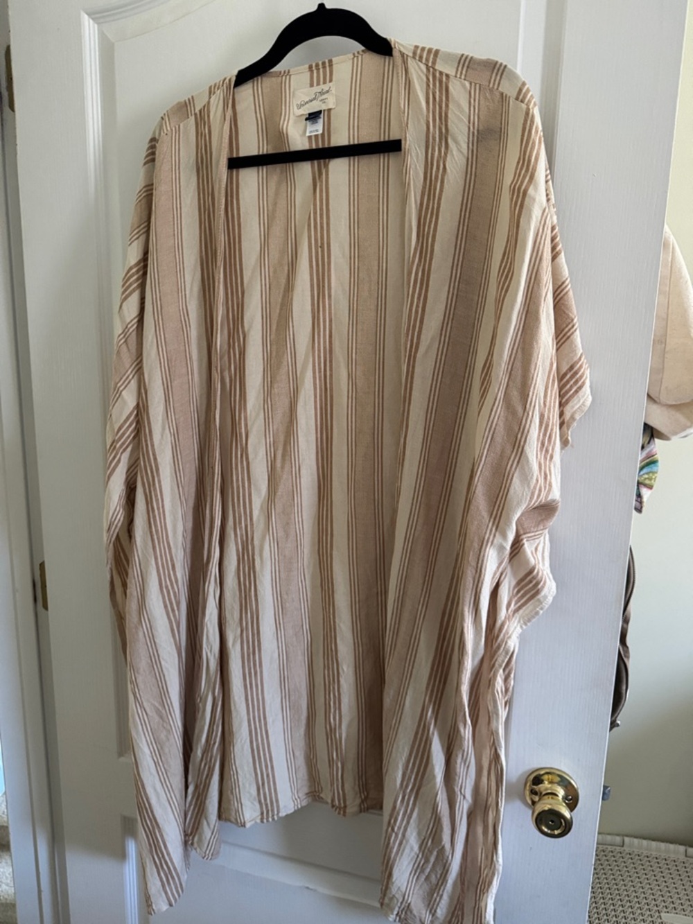 Universal Thread Beige and Cream Striped Open Cardigan